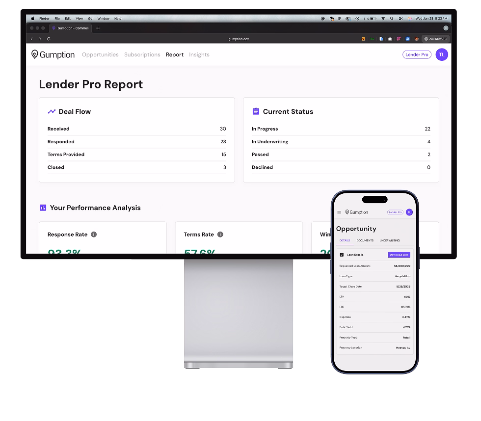 Gumption lender deal report